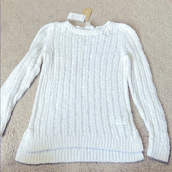 Michael Kors White Scoop Neck Sweater Small NWT - Picture 1 of 6